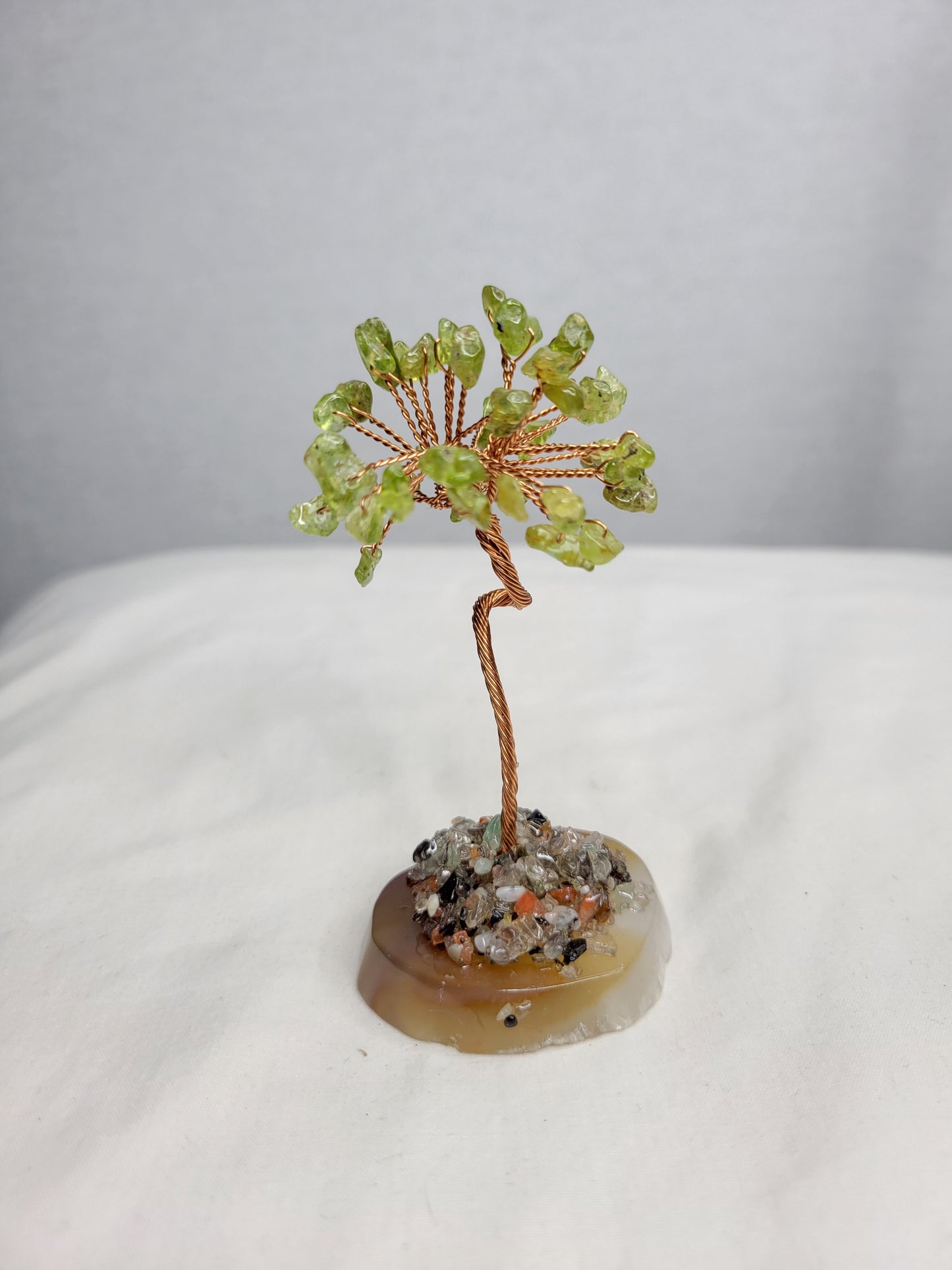 Green Adventerine with Agate Base Money Tree