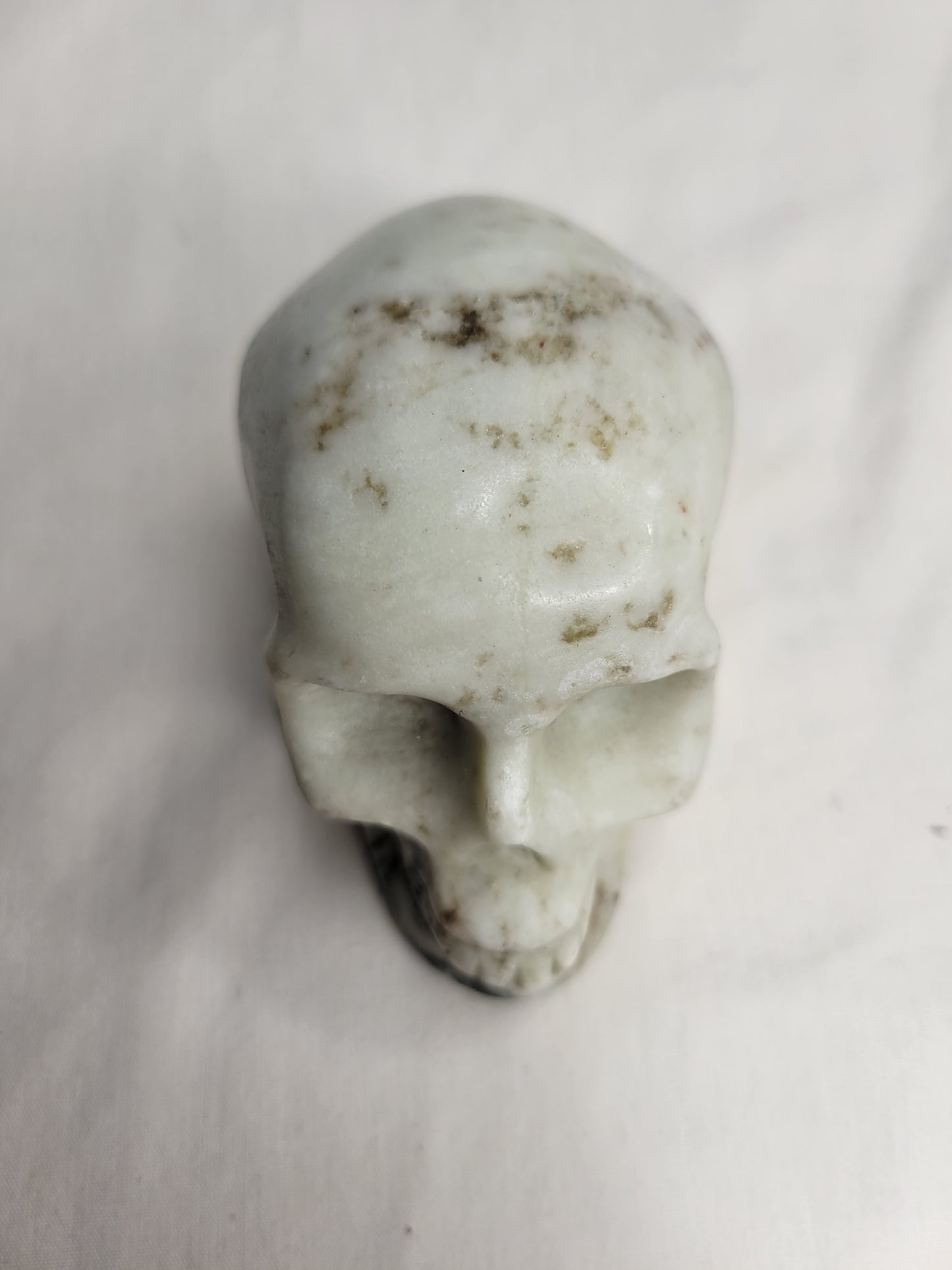 White with Green Jade Skull