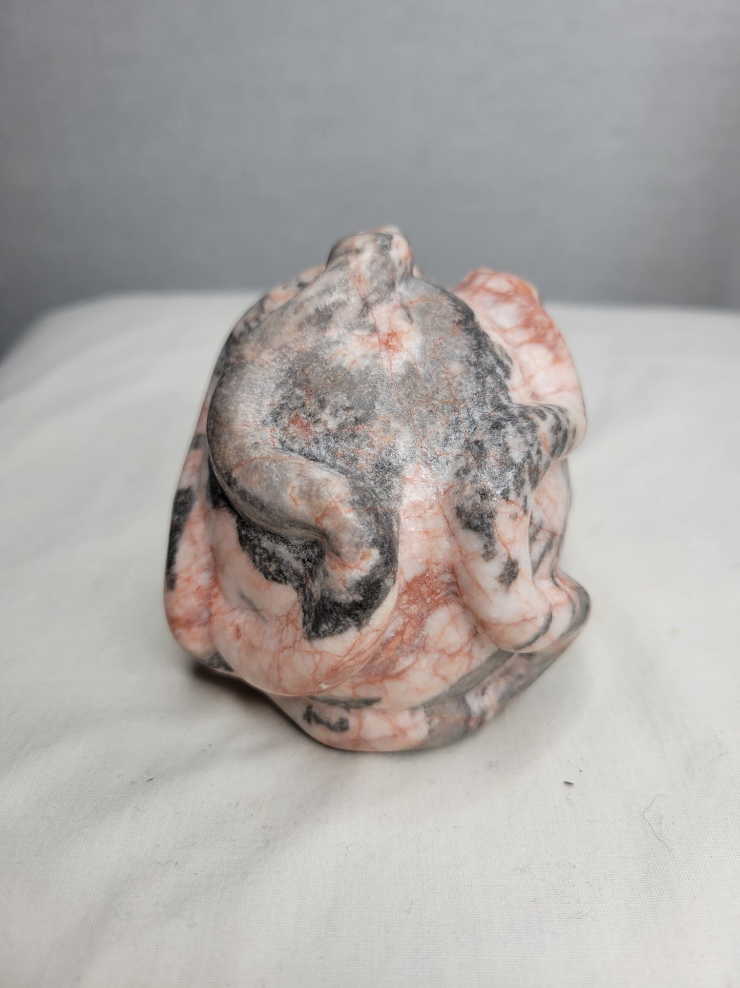 Pink Zebra Jasper Snake Skull