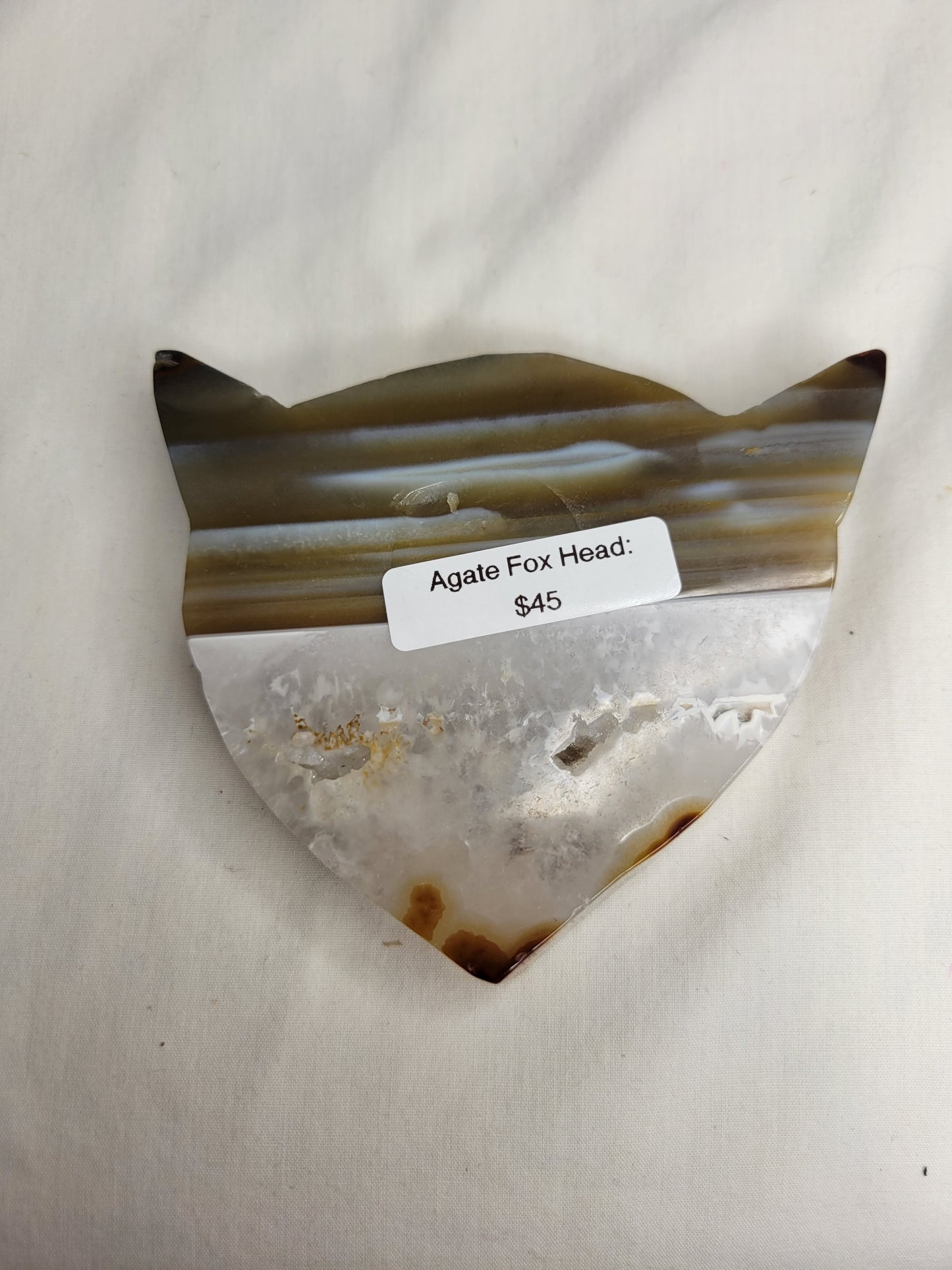 Agate Fox Head Carving