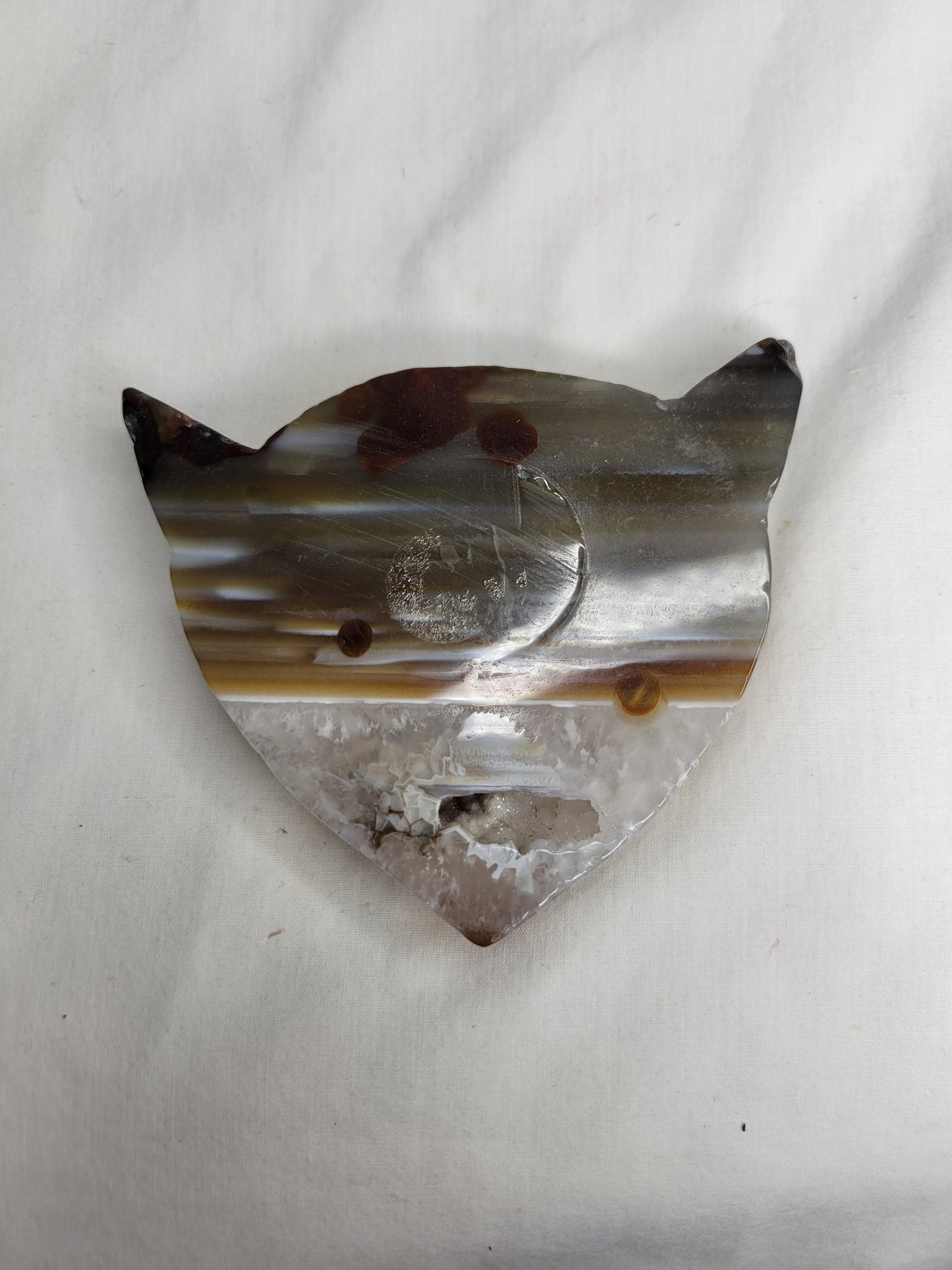 Agate Fox Head Carving