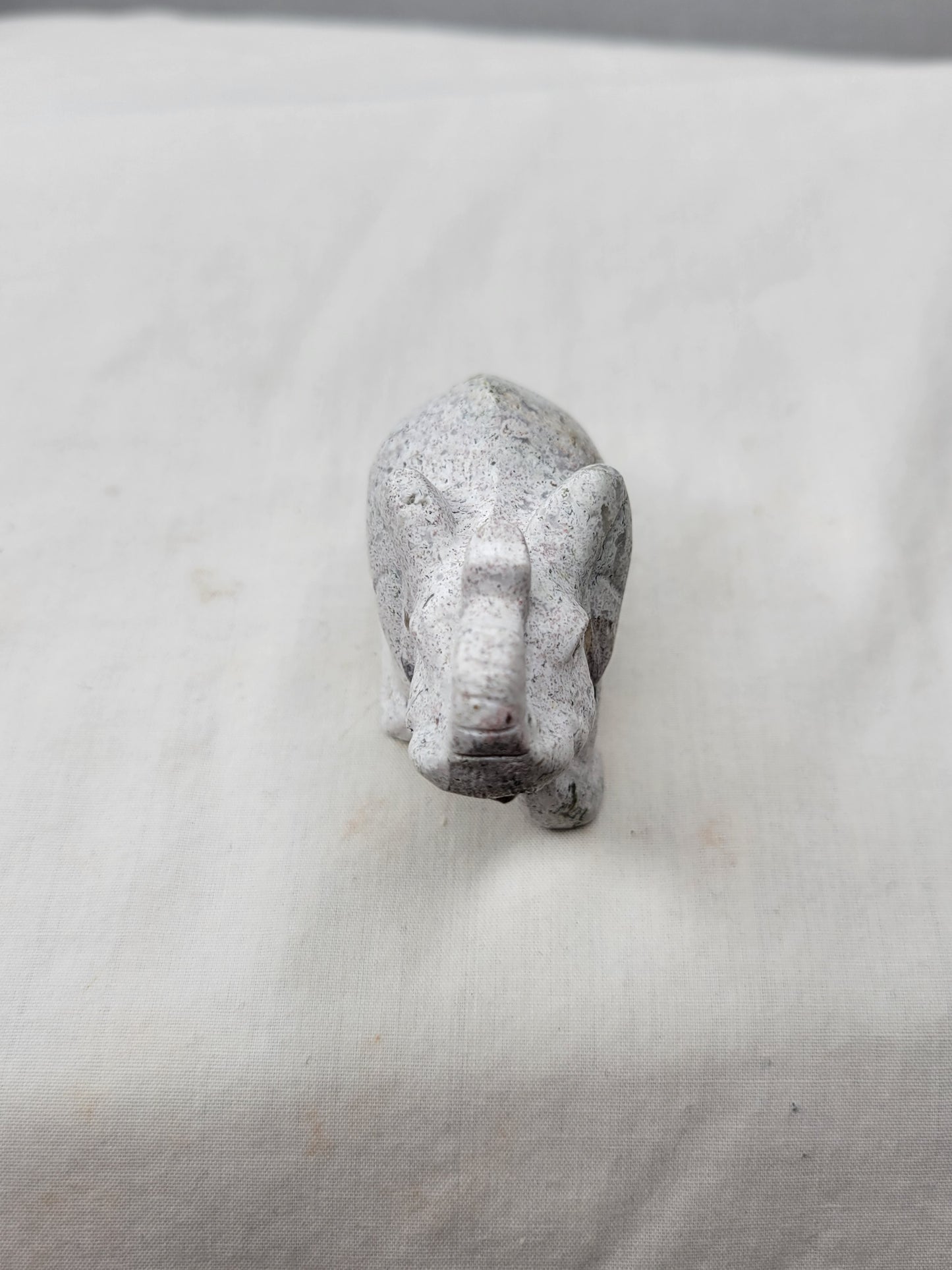 White Moss Agate Elephant