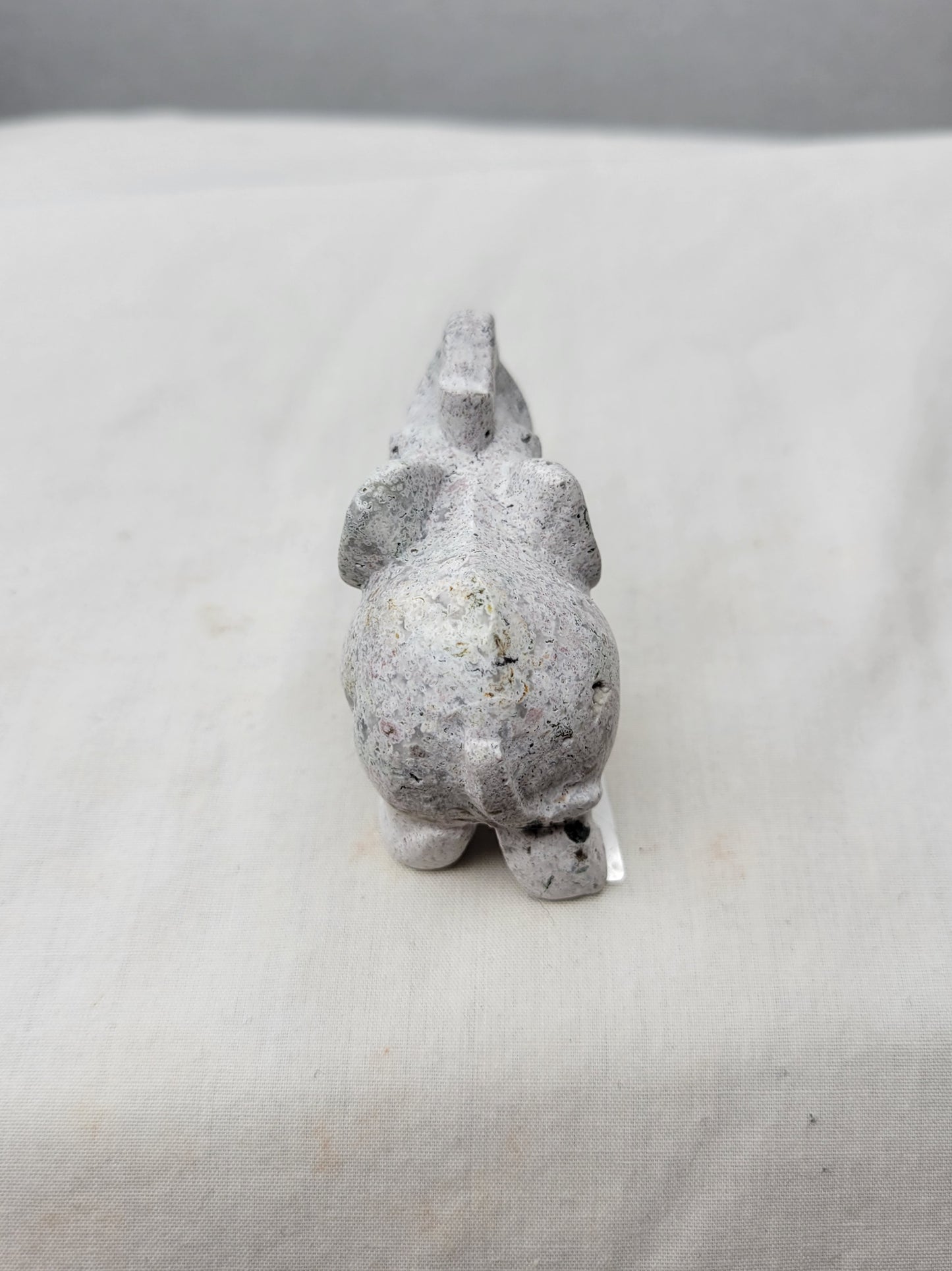 White Moss Agate Elephant