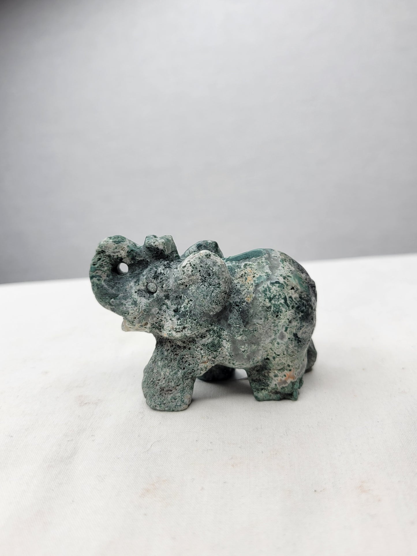 Moss Agate Elephant