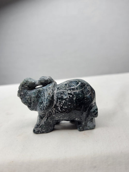 Moss Agate Elephant