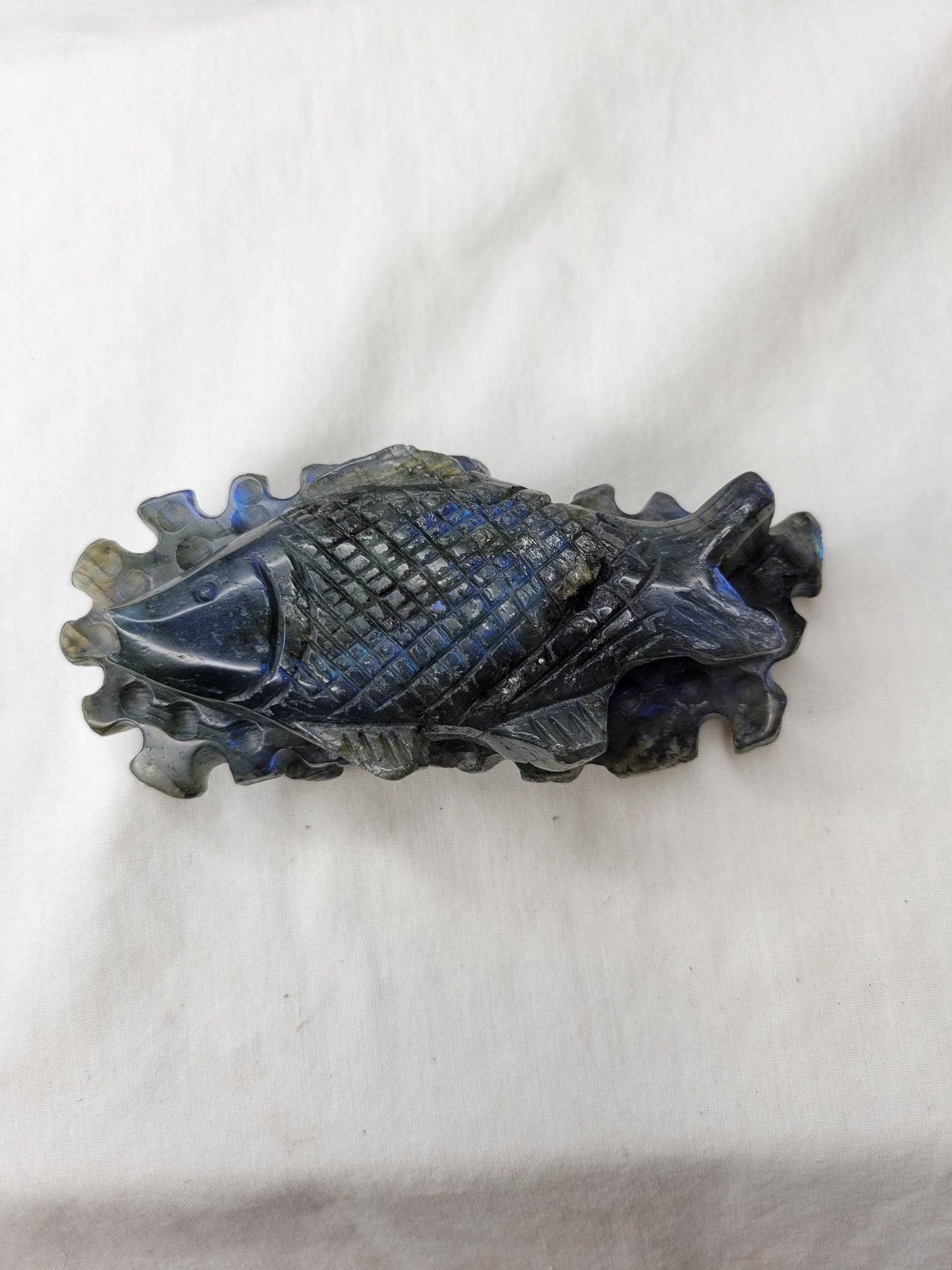 Blue Flash Labradorite Fish