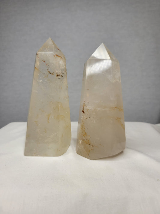 Clear Quartz with some Golden Healer Towers